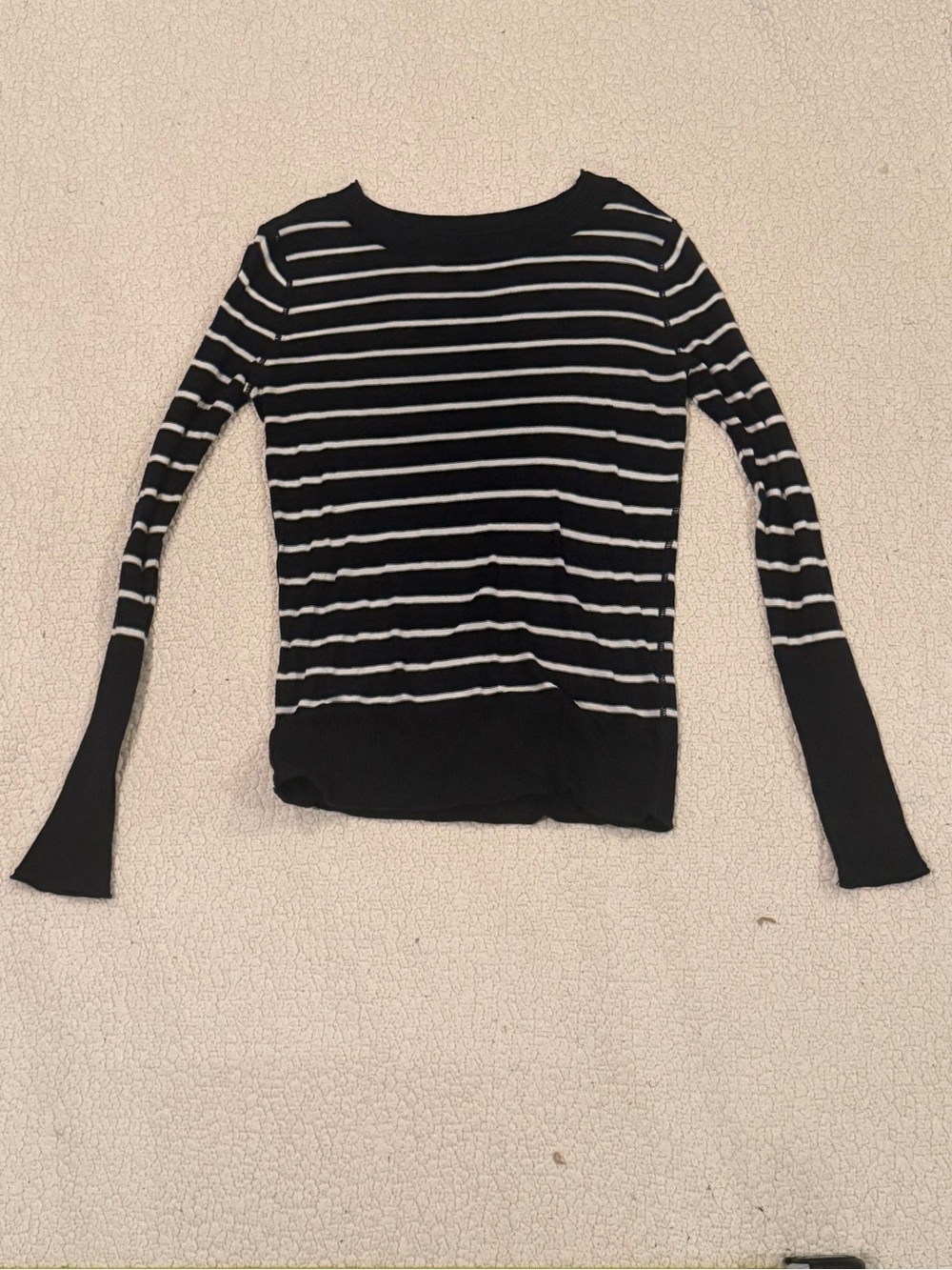 Mossimo Striped Long Sleeved Sweater Women Large Black White